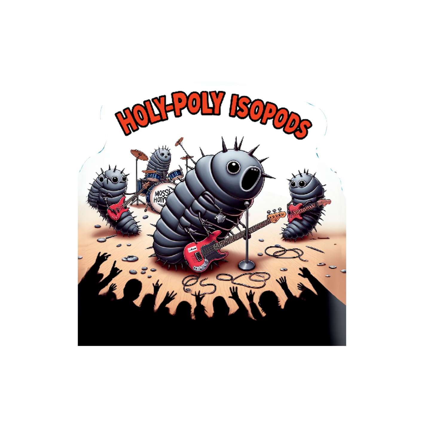 Holy-Poly Rocks!!! exclusive isopod sticker (punk metal rock music)