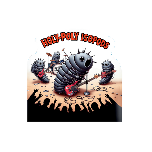 Holy-Poly Rocks!!! exclusive isopod sticker (punk metal rock music)