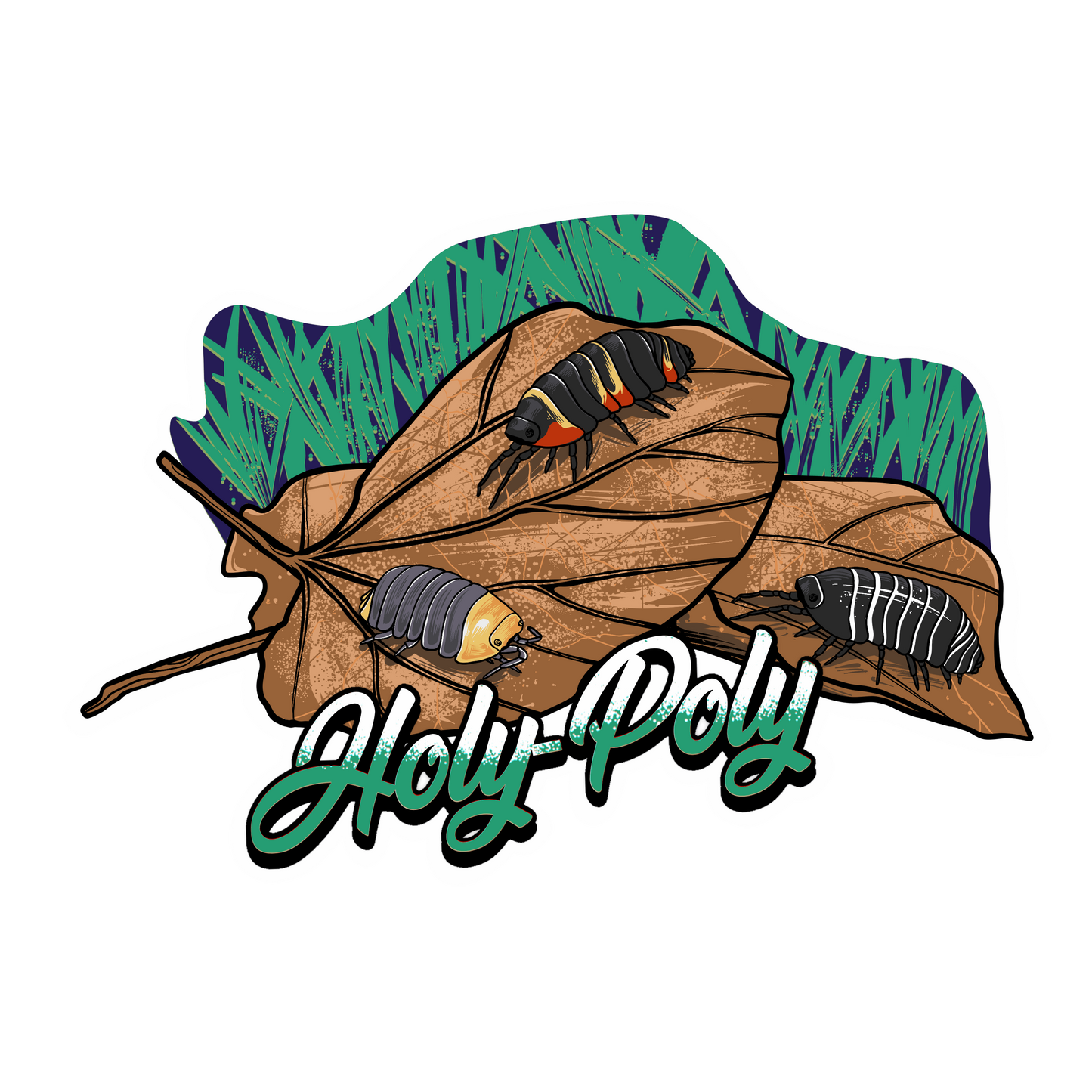 Holy-Poly Isopods exclusive - Glossy Logo Sticker for sale (isopoda pillbug bioactive reptile)