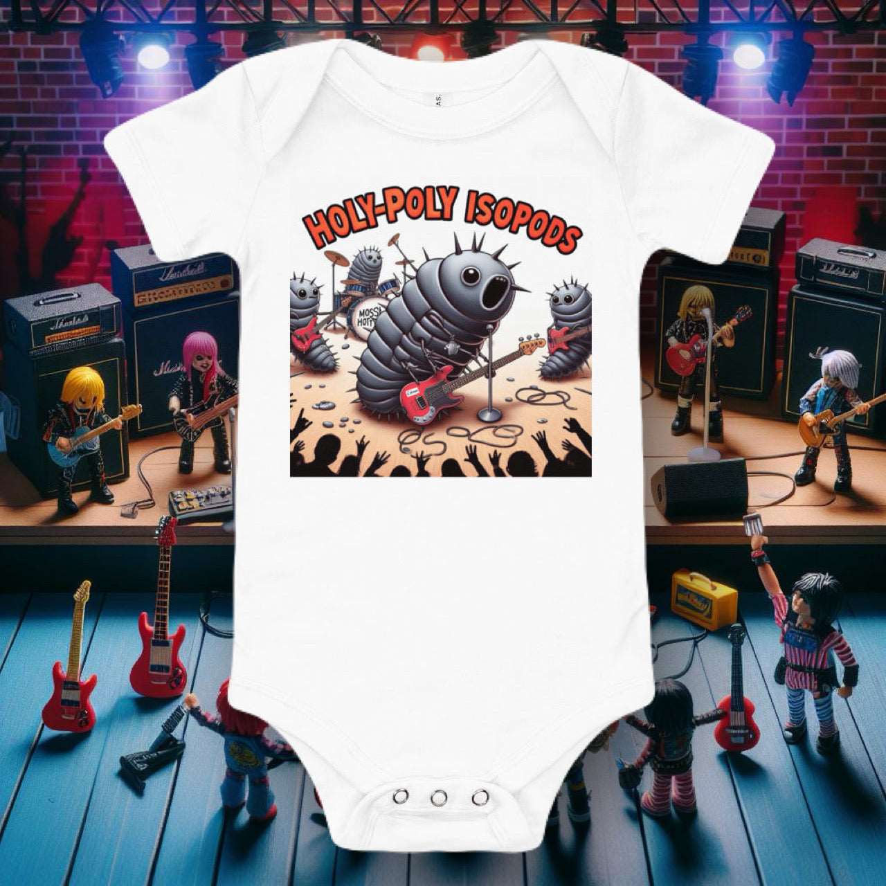 Holy-Poly Isopods exclusive roly poly cute baby onesie clothes clothing for sale metal punk rock band bugs funny