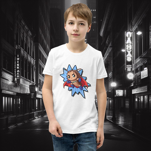 Superhero Isopod youth kids tee t-shirt bugs power hero pillbug cute roly poly bugs holy-poly isopods exclusive for sale