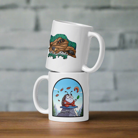 El monje enojado - Taza blanca brillante