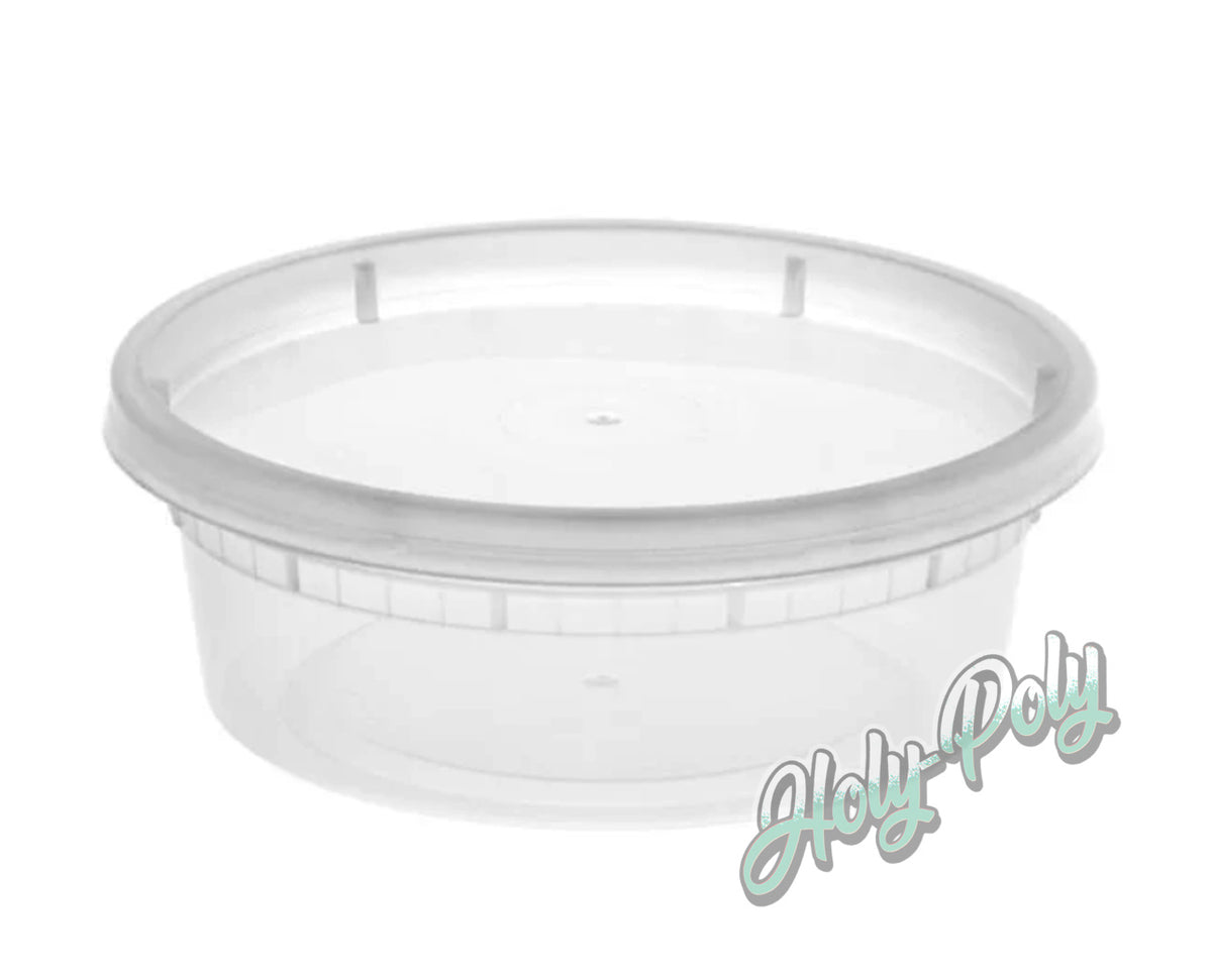 Clear 8 oz deli cup and lid for DIY springtail master cultures