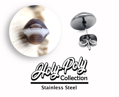 Cubaris Cappuccino Isopod Stainless Stud Earrings (Rollie Pollie Roly Poly pillbug pet isopoda)