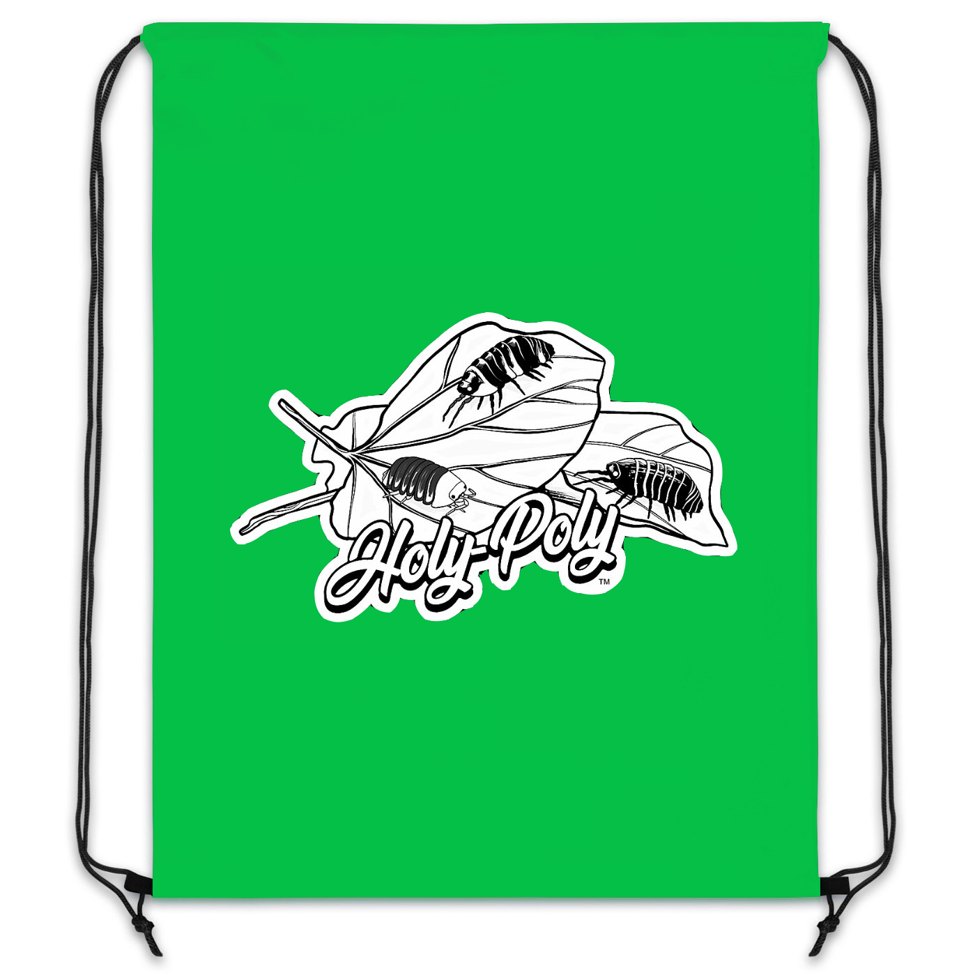 Holy-Poly Isopods Exclusive "Convention Drawstring Bag" (Cinch Backpack) green white