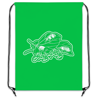 Holy-Poly Isopods Exclusive "Convention Drawstring Bag" (Cinch Backpack) green white