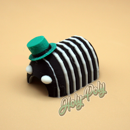 Holy-Poly Isopods exclusive Zebra Top Hat Isopod Hideout (lucky green)