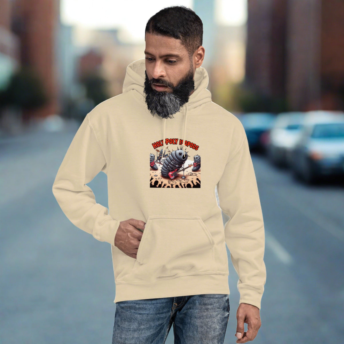 Holy-Poly Rocks!!! spiked isopod rock band unisex hoodie