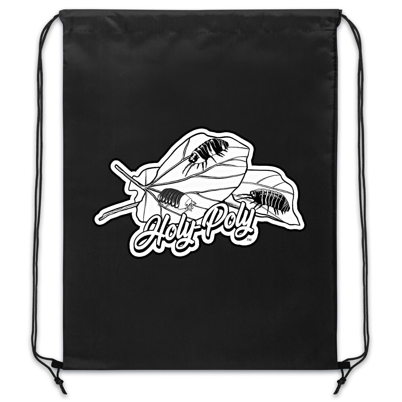 Holy-Poly Isopods Exclusive "Convention Drawstring Bag" (Cinch Backpack) black white