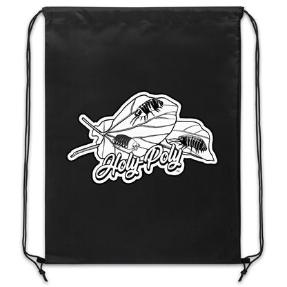 Holy-Poly Isopods Exclusive "Convention Drawstring Bag" (Cinch Backpack) black white