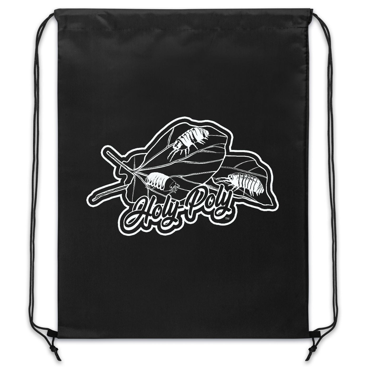 Holy-Poly Isopods Exclusive "Convention Drawstring Bag" (Cinch Backpack) black white