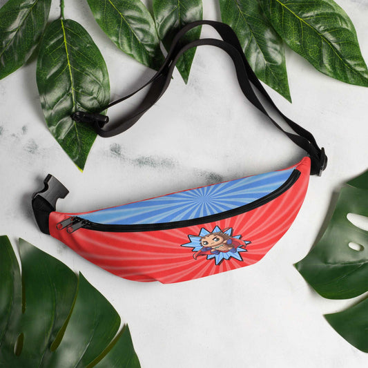 SuperPods superhero isopod belt bag, red and blue